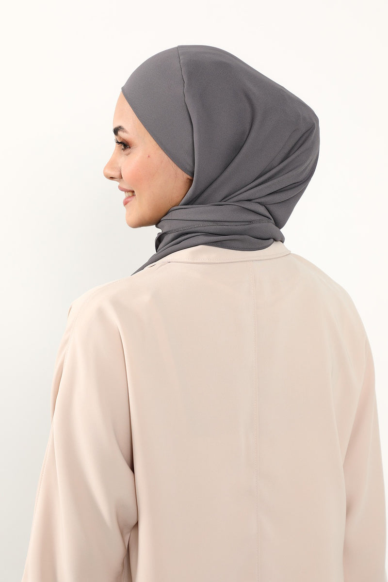 Instant Queen Crepe Practical Hijab Shawl, Easy Wear One-Piece Shawl, Practical No-Pin Modest Headscarf for Women,PS-52