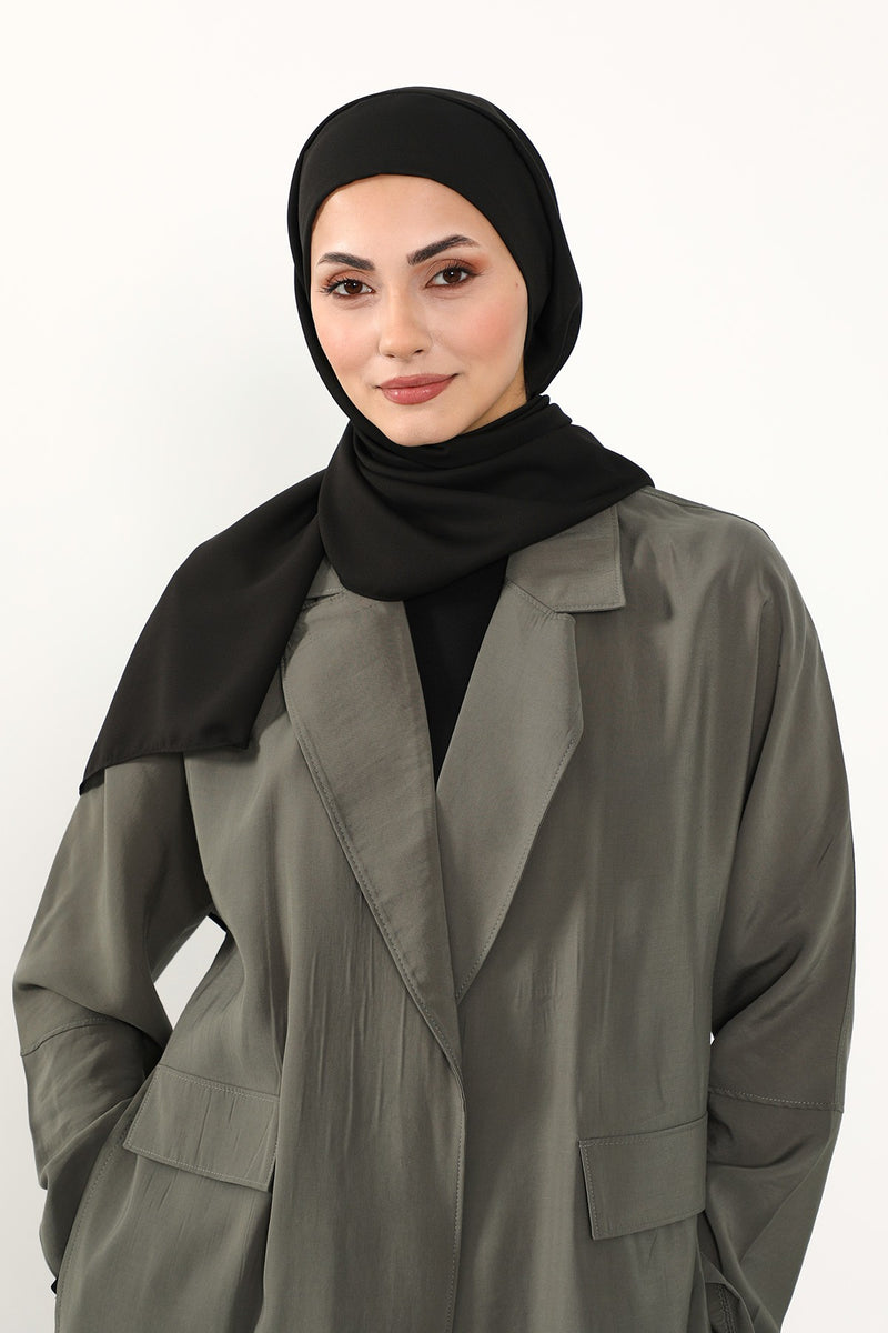 Instant Queen Crepe Practical Hijab Shawl, Easy Wear One-Piece Shawl, Practical No-Pin Modest Headscarf for Women,PS-52