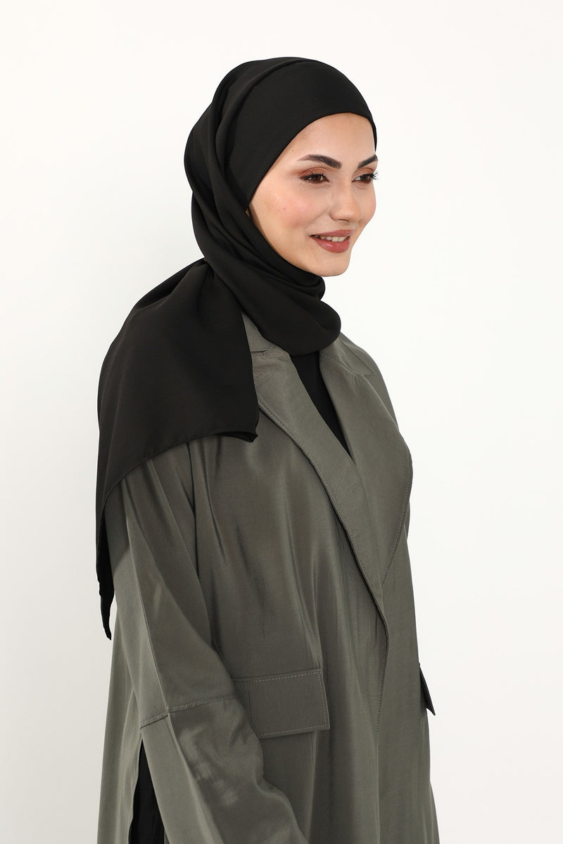 Instant Queen Crepe Practical Hijab Shawl, Easy Wear One-Piece Shawl, Practical No-Pin Modest Headscarf for Women,PS-52