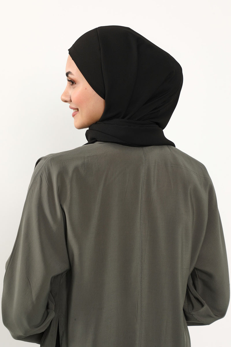 Instant Queen Crepe Practical Hijab Shawl, Easy Wear One-Piece Shawl, Practical No-Pin Modest Headscarf for Women,PS-52