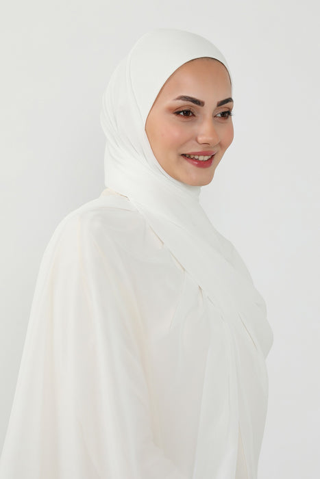 Ready to Wear One-Piece Chiffon Shawl Hijab with Built-In Cotton Undercap, Easy Modest Scarf for Women,PS-53