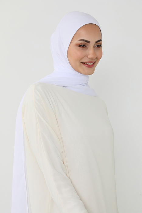 Ready to Wear One-Piece Chiffon Shawl Hijab with Built-In Cotton Undercap, Easy Modest Scarf for Women,PS-53