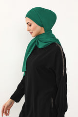 Instant Pleated Queen Crepe Hijab Shawl, One Piece Practical Wrinkle-Resistant Modest Shawl, No-Pin Easy Hijab for All Seasons,PS-54