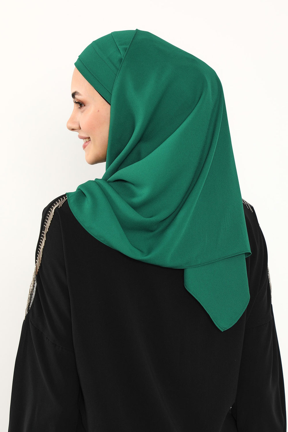 Instant Pleated Queen Crepe Hijab Shawl, One Piece Practical Wrinkle-Resistant Modest Shawl, No-Pin Easy Hijab for All Seasons,PS-54