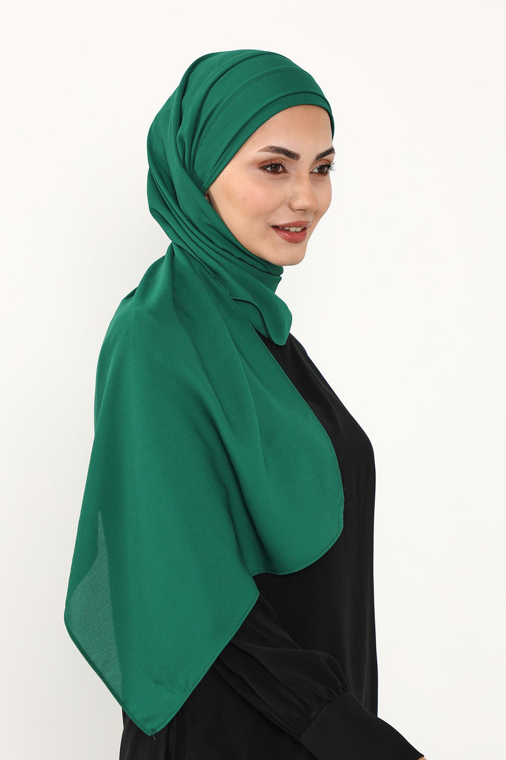 Instant Pleated Queen Crepe Hijab Shawl, One Piece Practical Wrinkle-Resistant Modest Shawl, No-Pin Easy Hijab for All Seasons,PS-54