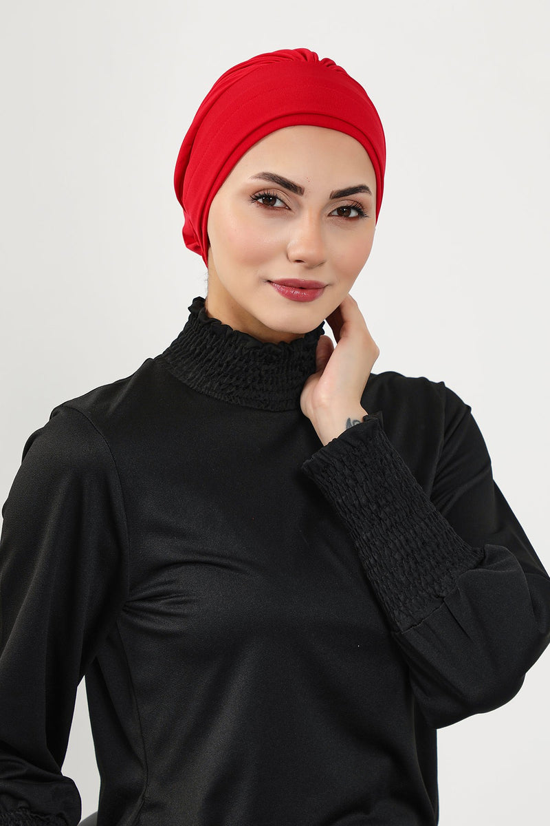 Modest Beach Turban Bonnet with Removable Bow Brim, Quick Dry Sandy Fabric Sun Hat Hijab for Women,S-10SN