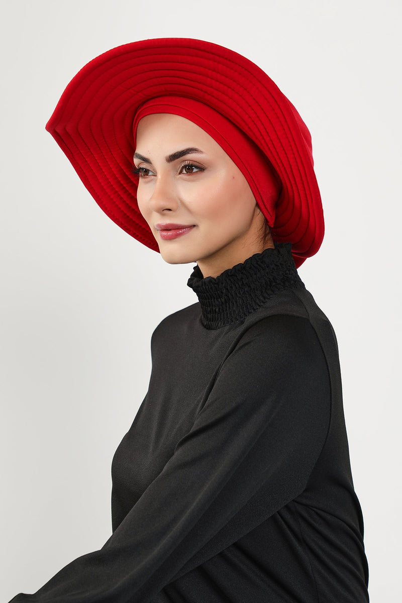 Modest Beach Turban Bonnet with Removable Bow Brim, Quick Dry Sandy Fabric Sun Hat Hijab for Women,S-10SN