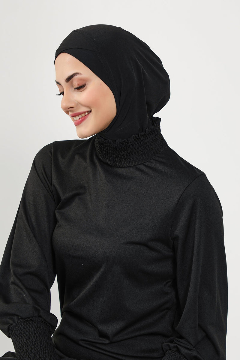 Minimalist Design Sea Pool Ready Turban Bonnet for Women, Modest Quick-Dry Ninja Swimmer Cap,TB-4SN