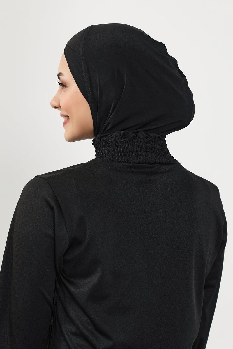 Minimalist Design Sea Pool Ready Turban Bonnet for Women, Modest Quick-Dry Ninja Swimmer Cap,TB-4SN