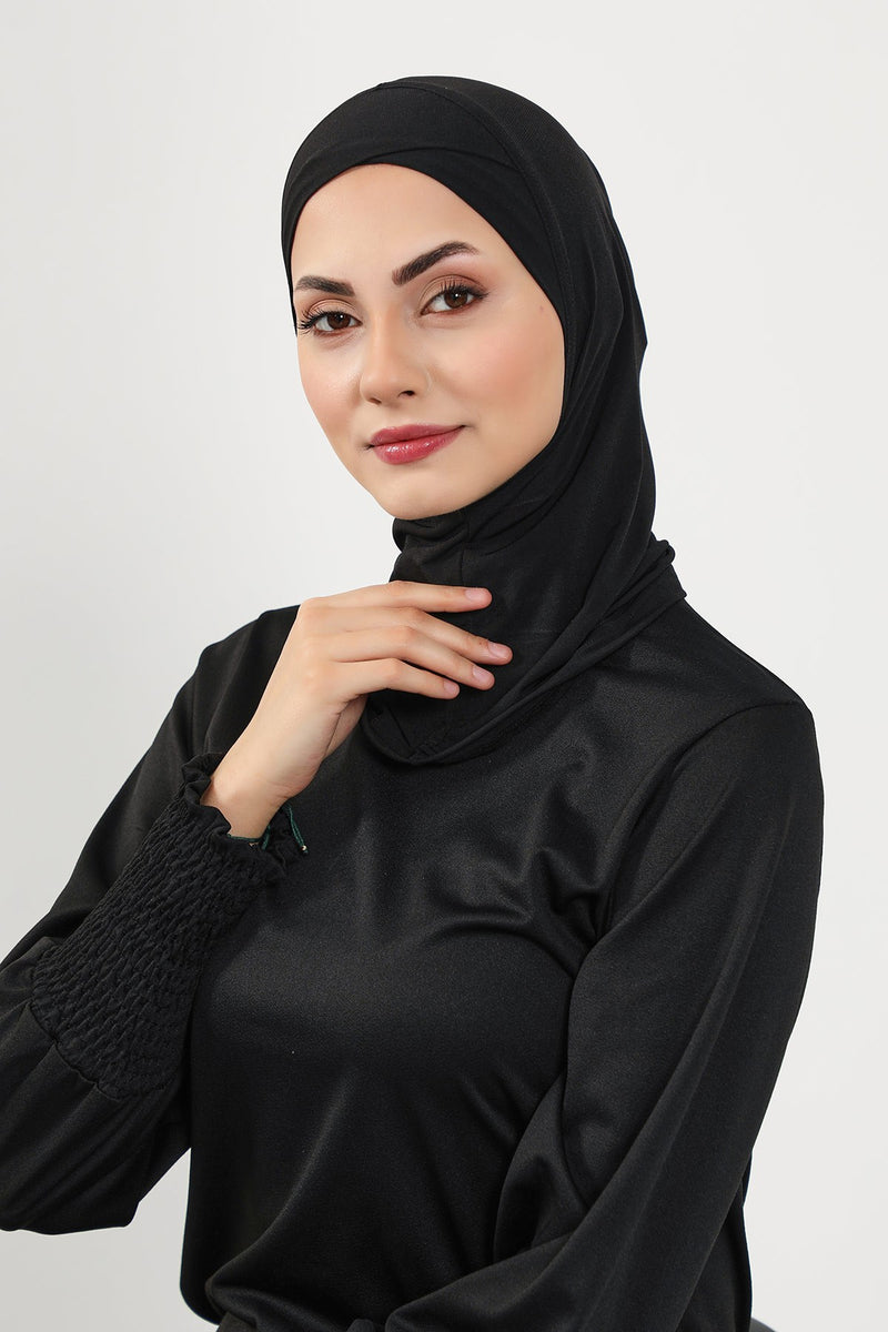 Minimalist Design Sea Pool Ready Turban Bonnet for Women, Modest Quick-Dry Ninja Swimmer Cap,TB-4SN