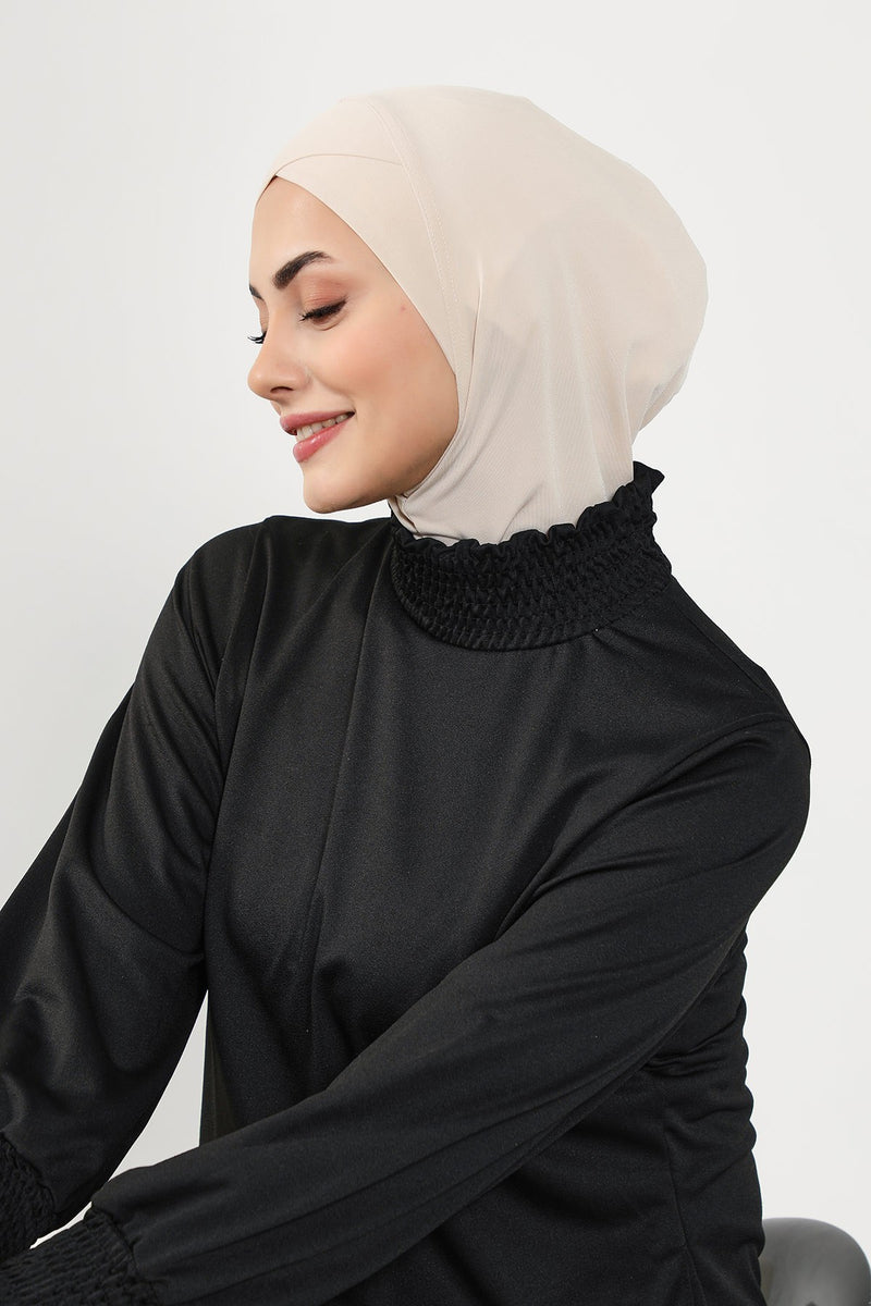 Minimalist Design Sea Pool Ready Turban Bonnet for Women, Modest Quick-Dry Ninja Swimmer Cap,TB-4SN