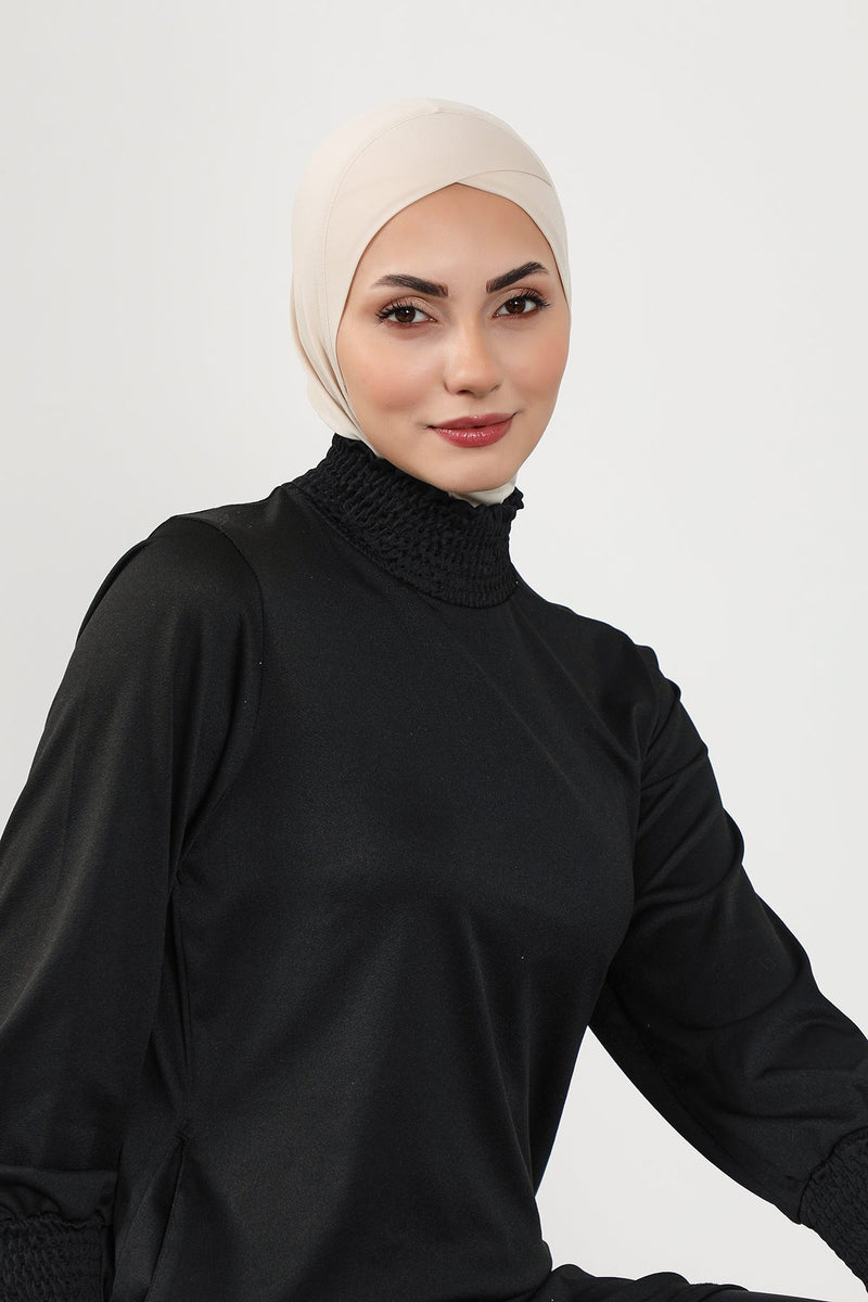 Minimalist Design Sea Pool Ready Turban Bonnet for Women, Modest Quick-Dry Ninja Swimmer Cap,TB-4SN