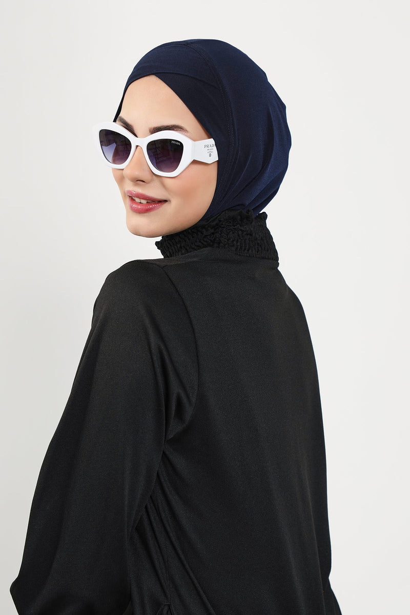 Minimalist Design Sea Pool Ready Turban Bonnet for Women, Modest Quick-Dry Ninja Swimmer Cap,TB-4SN