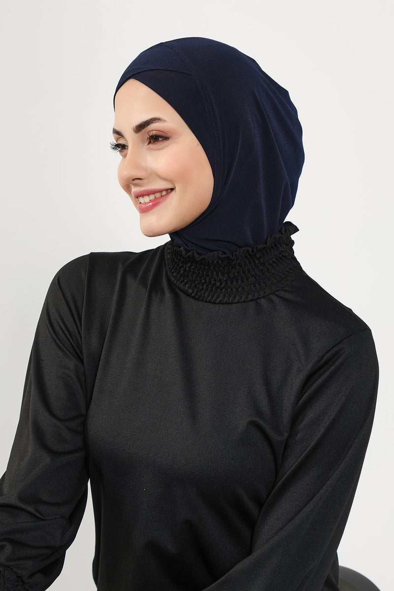 Minimalist Design Sea Pool Ready Turban Bonnet for Women, Modest Quick-Dry Ninja Swimmer Cap,TB-4SN