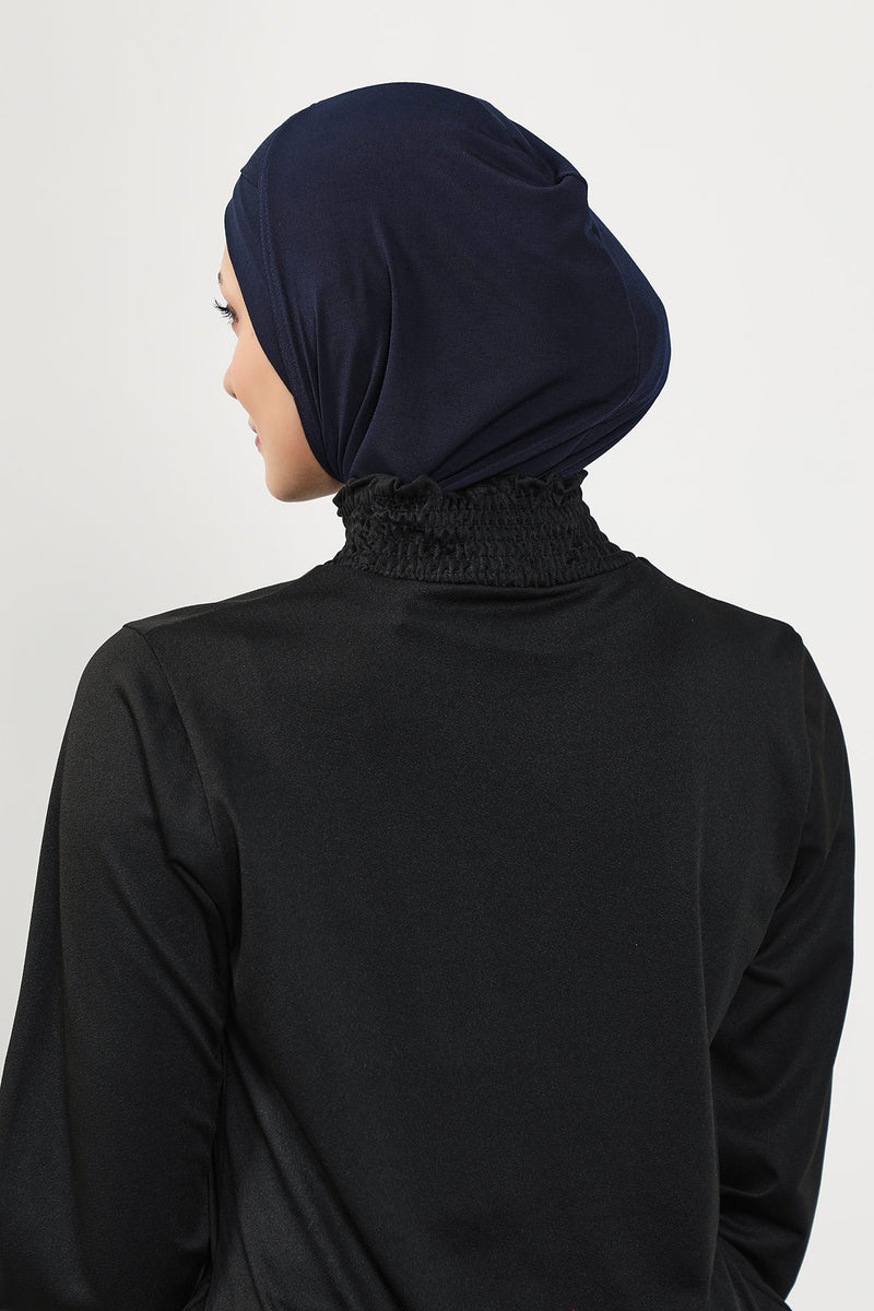 Minimalist Design Sea Pool Ready Turban Bonnet for Women, Modest Quick-Dry Ninja Swimmer Cap,TB-4SN