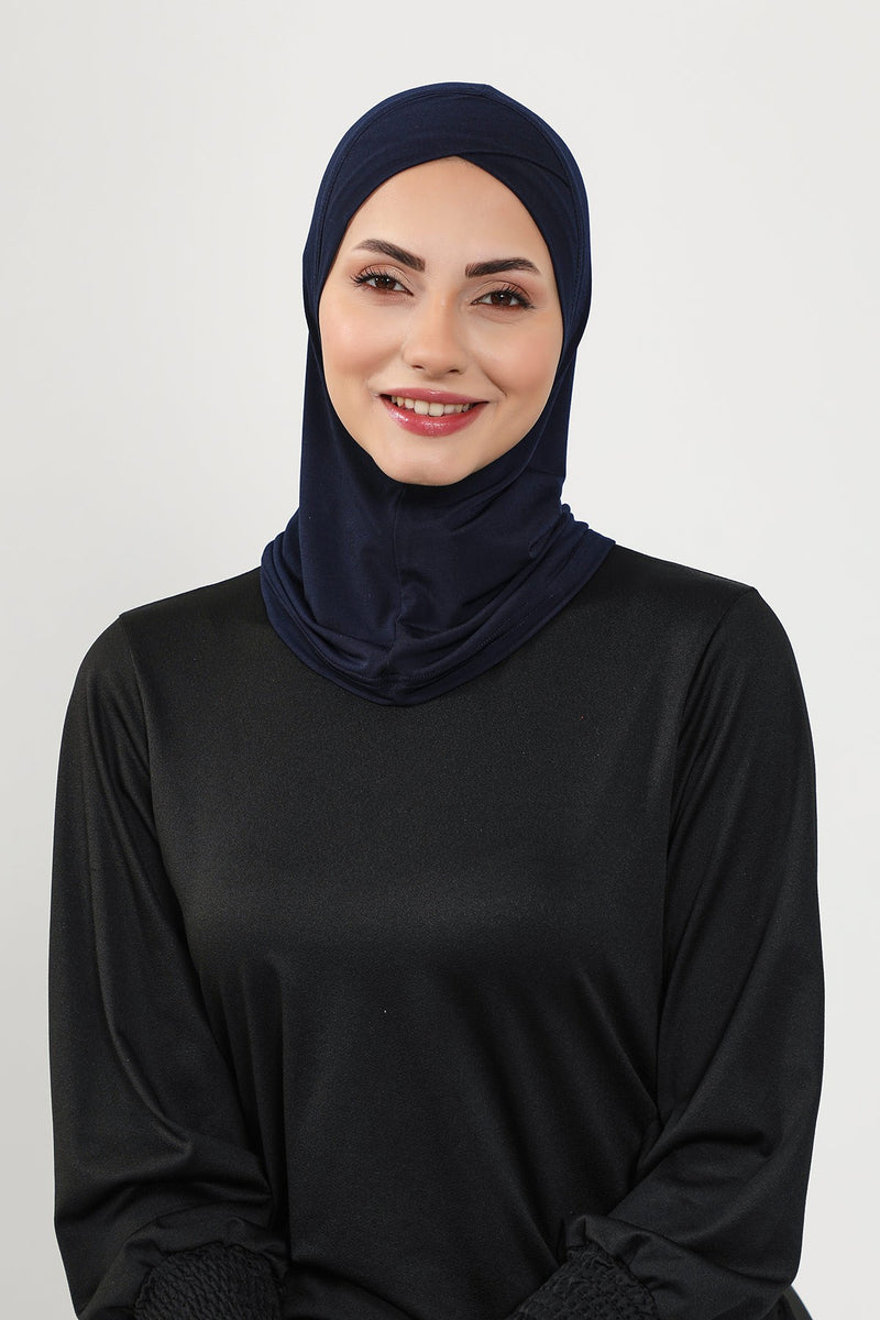 Minimalist Design Sea Pool Ready Turban Bonnet for Women, Modest Quick-Dry Ninja Swimmer Cap,TB-4SN