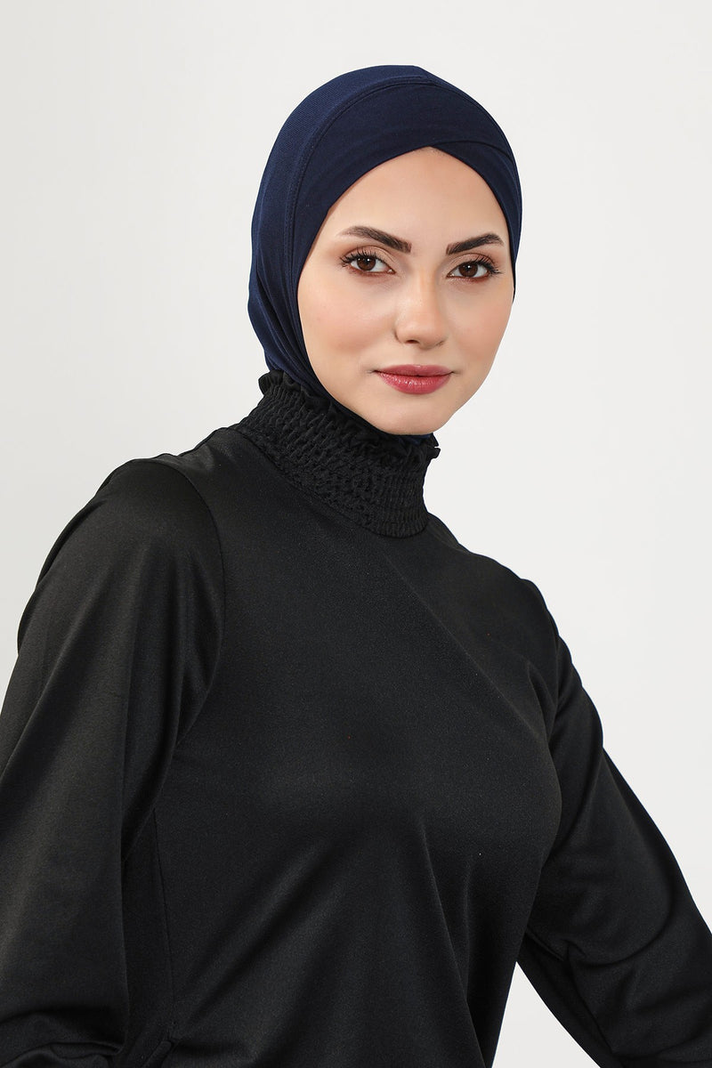 Minimalist Design Sea Pool Ready Turban Bonnet for Women, Modest Quick-Dry Ninja Swimmer Cap,TB-4SN