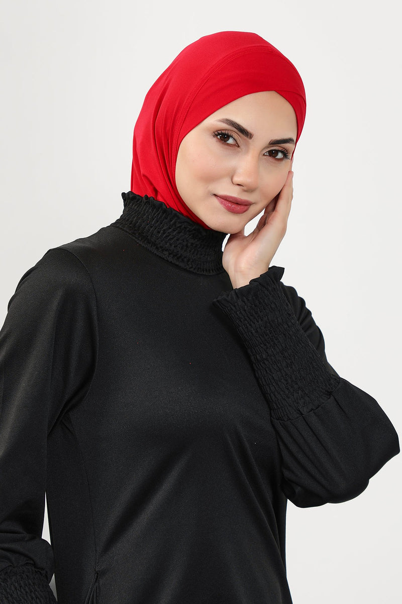 Minimalist Design Sea Pool Ready Turban Bonnet for Women, Modest Quick-Dry Ninja Swimmer Cap,TB-4SN