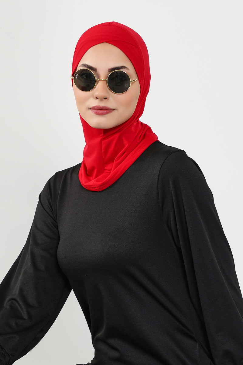 Minimalist Design Sea Pool Ready Turban Bonnet for Women, Modest Quick-Dry Ninja Swimmer Cap,TB-4SN