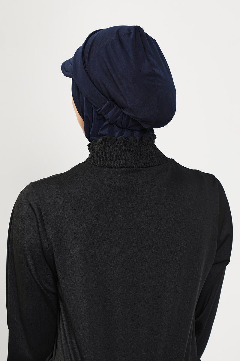 Swim-Friendly Removable Hijab Visor, Lightweight Sandy Fabric Sun Shield, Slip-On Modest Cap for Turban & Scarf,SP-5SN