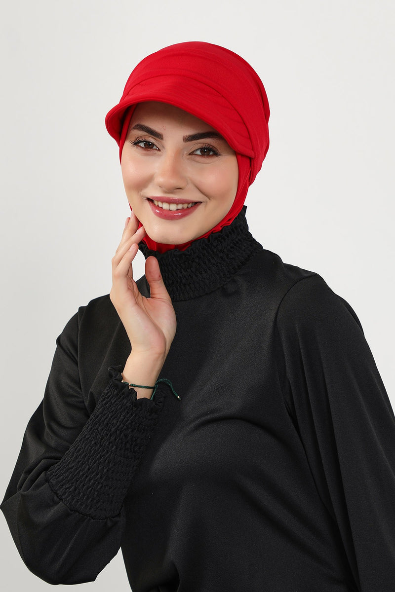 Swim-Friendly Removable Hijab Visor, Lightweight Sandy Fabric Sun Shield, Slip-On Modest Cap for Turban & Scarf,SP-5SN
