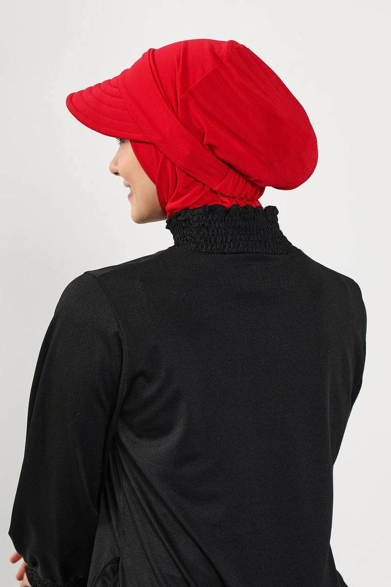 Swim-Friendly Removable Hijab Visor, Lightweight Sandy Fabric Sun Shield, Slip-On Modest Cap for Turban & Scarf,SP-5SN