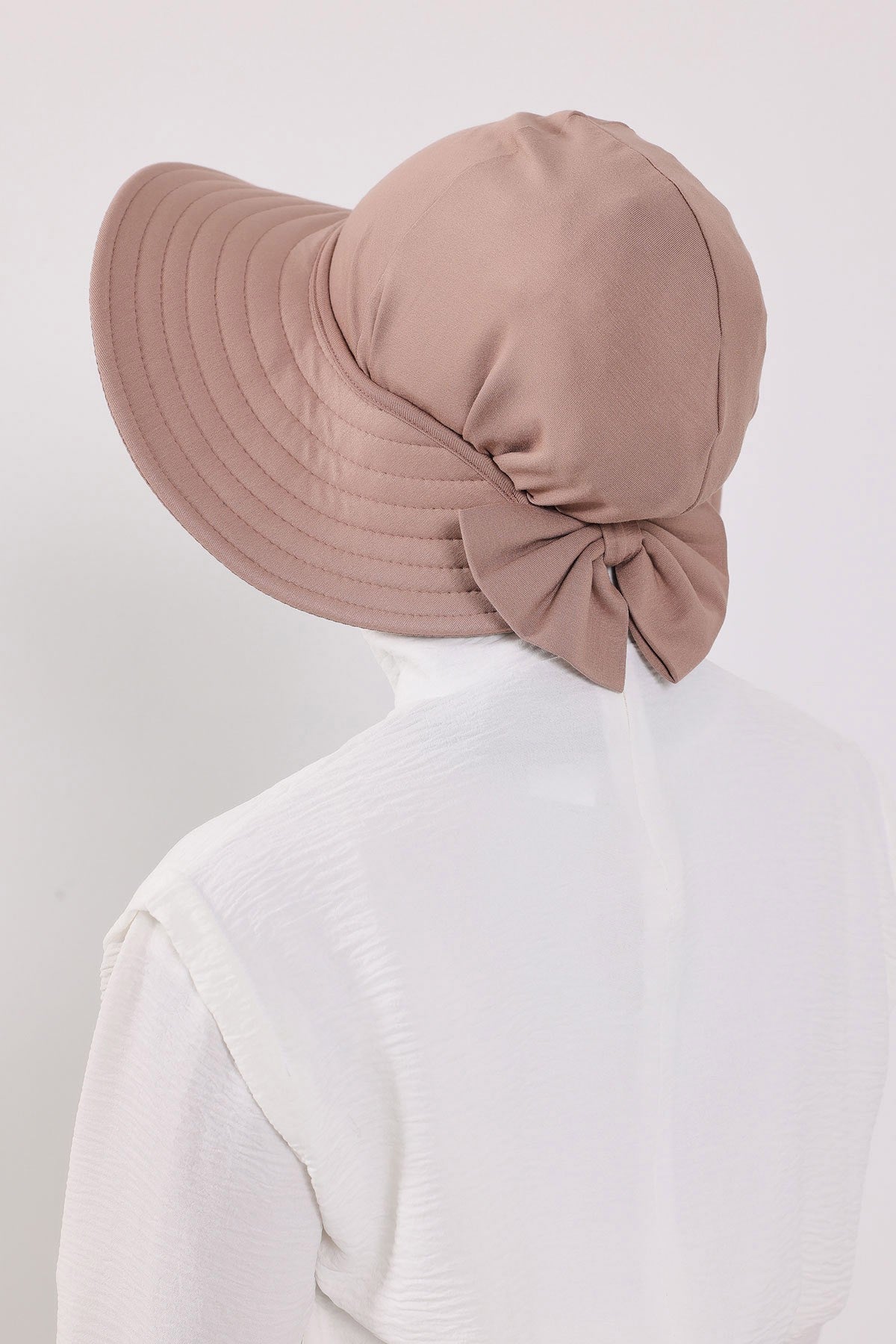 3 Piece Removable Hijab Bonnet Set with Visor and Hat, Modest Sun Protection Headwear for Women,ST-1P Mink