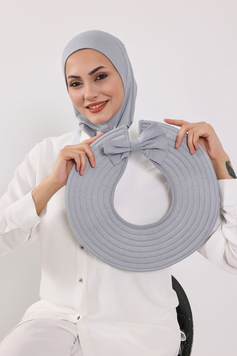 3 Piece Removable Hijab Bonnet Set with Visor and Hat, Modest Sun Protection Headwear for Women,ST-1P