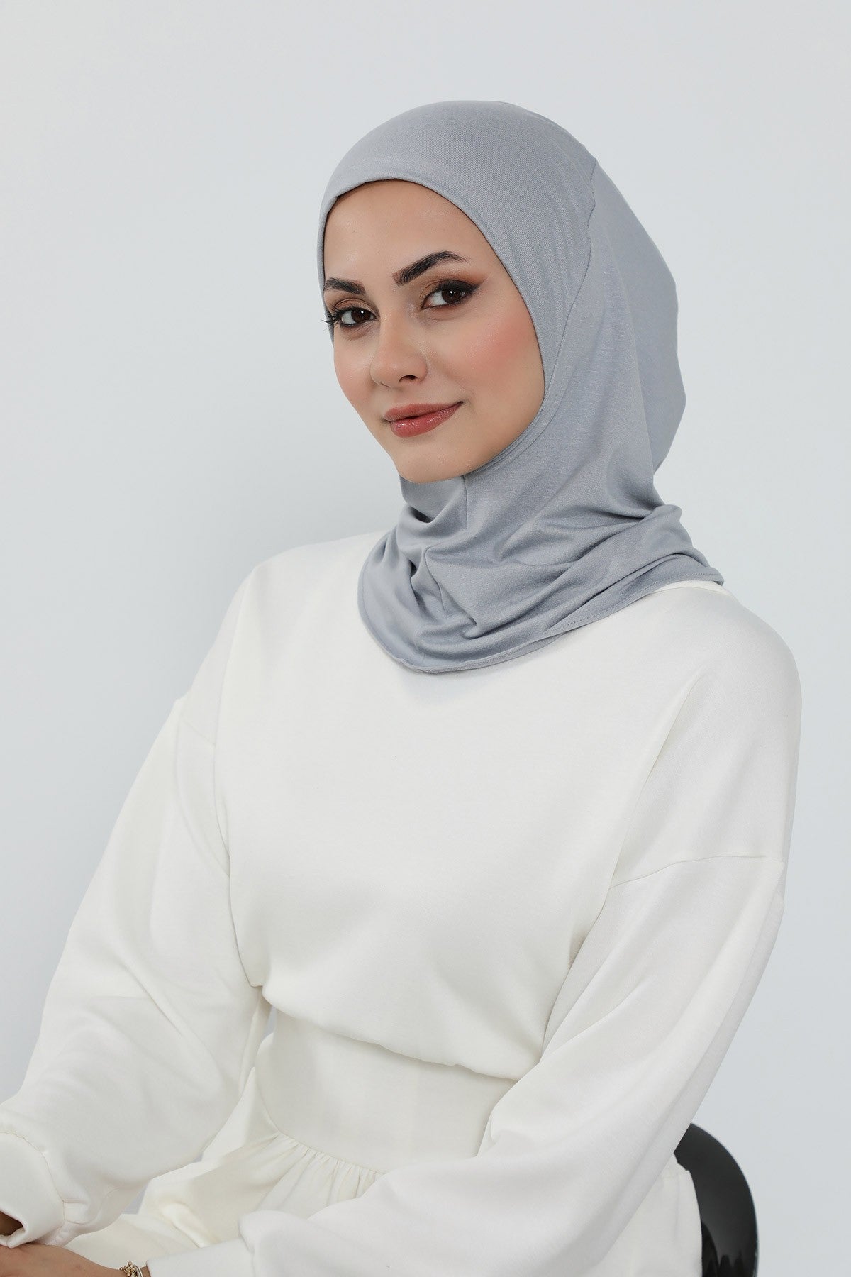3 Piece Removable Hijab Bonnet Set with Visor and Hat, Modest Sun Protection Headwear for Women,ST-1P Grey 2