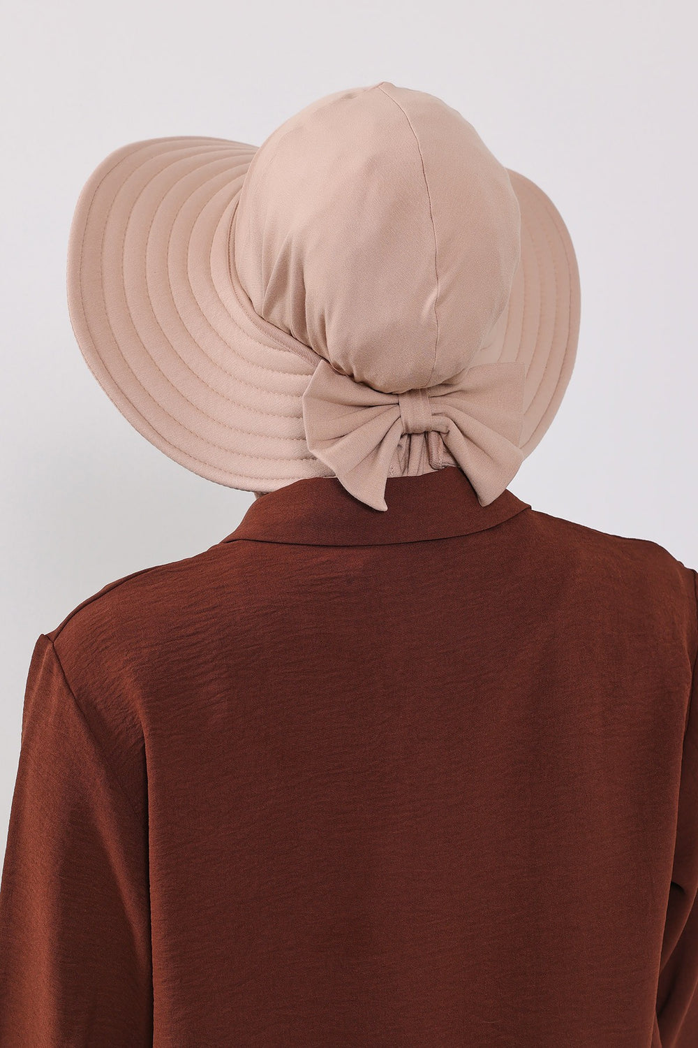 3 Piece Removable Hijab Bonnet Set with Visor and Hat, Modest Sun Protection Headwear for Women,ST-1P Light Mink