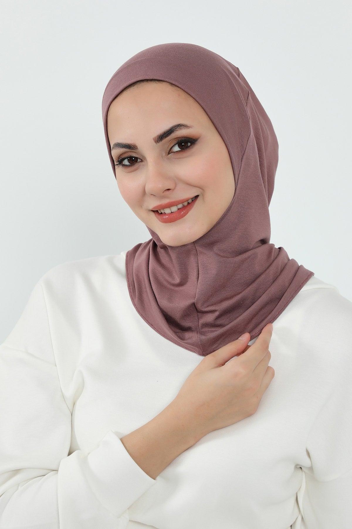3 Piece Removable Hijab Bonnet Set with Visor and Hat, Modest Sun Protection Headwear for Women,ST-1P Dusty Rose