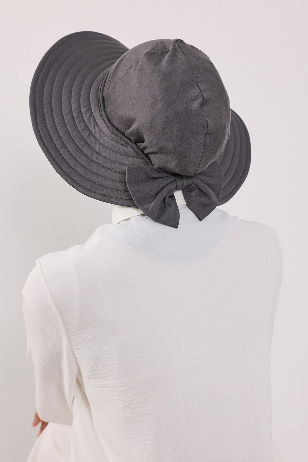 3 Piece Removable Hijab Bonnet Set with Visor and Hat, Modest Sun Protection Headwear for Women,ST-1P Anthracite