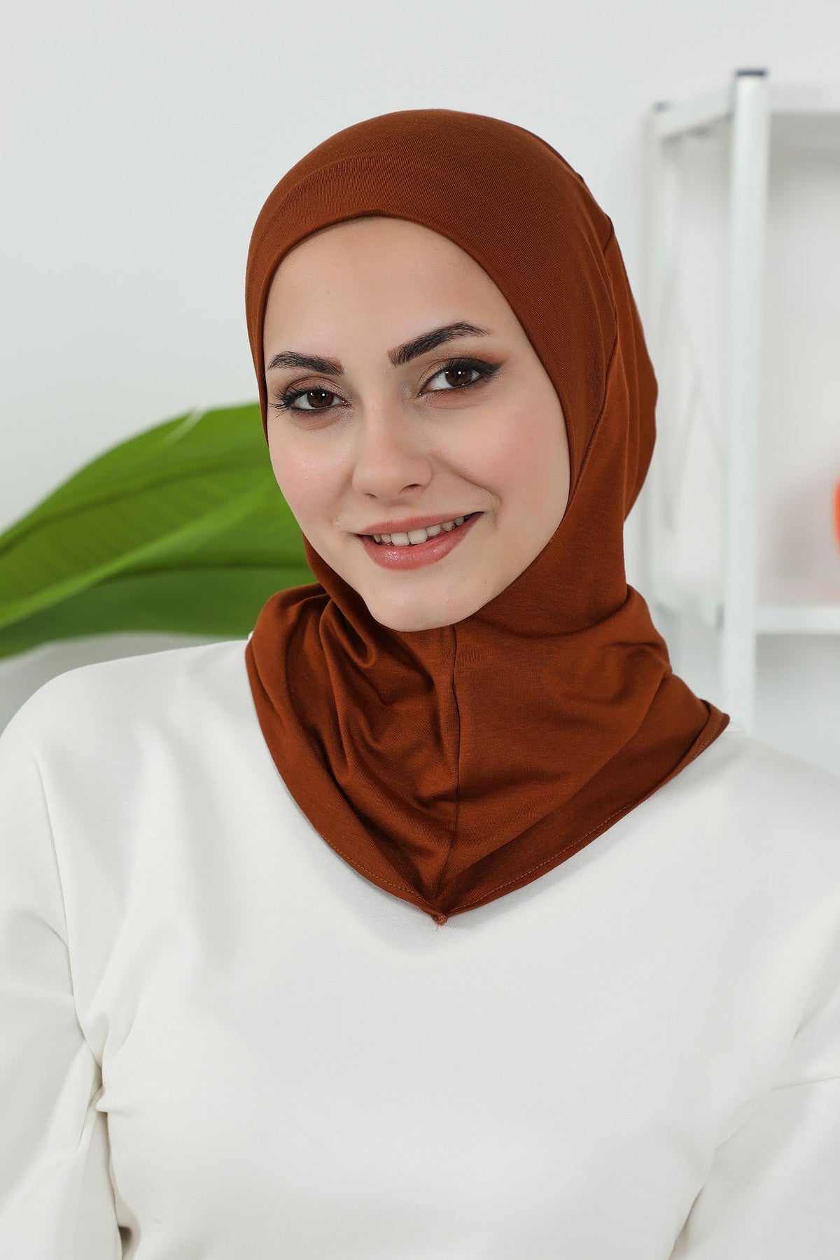 3 Piece Removable Hijab Bonnet Set with Visor and Hat, Modest Sun Protection Headwear for Women,ST-1P Tile Red