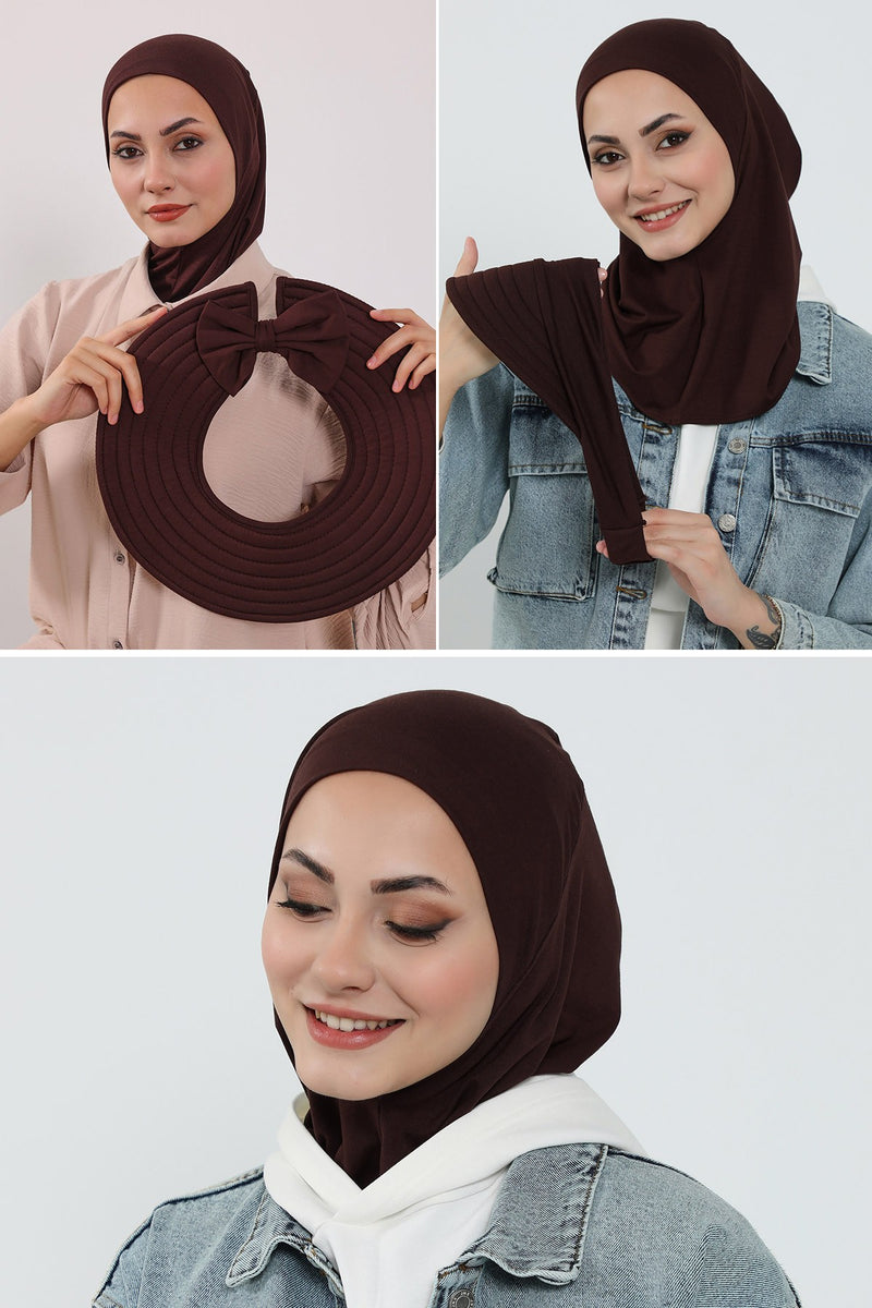 3 Piece Removable Hijab Bonnet Set with Visor and Hat, Modest Sun Protection Headwear for Women,ST-1P