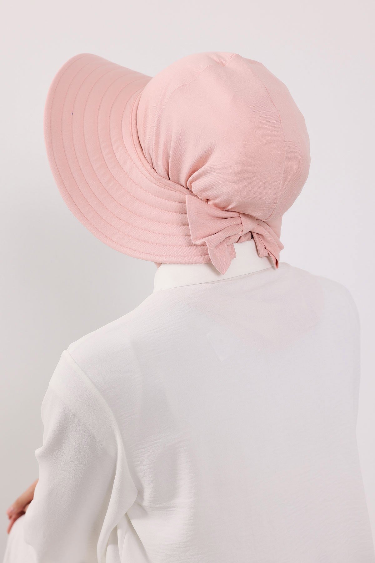 3 Piece Removable Hijab Bonnet Set with Visor and Hat, Modest Sun Protection Headwear for Women,ST-1P Powder