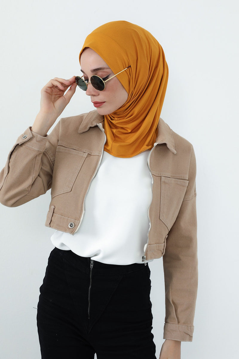 Practical Cotton Bonnet with Built-In Neck Cover and Ear Access, Full-Coverage Hijab Bonnet with Ear Access Points,B-94