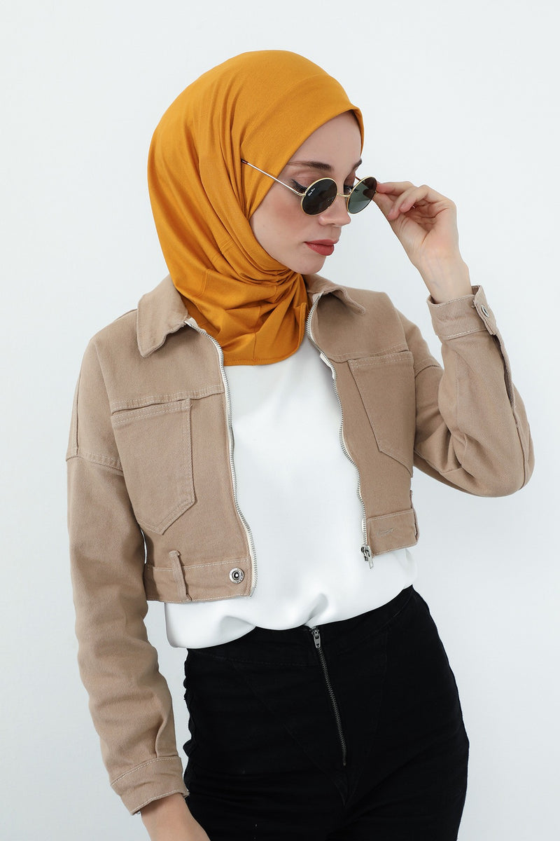 Practical Cotton Bonnet with Built-In Neck Cover and Ear Access, Full-Coverage Hijab Bonnet with Ear Access Points,B-94