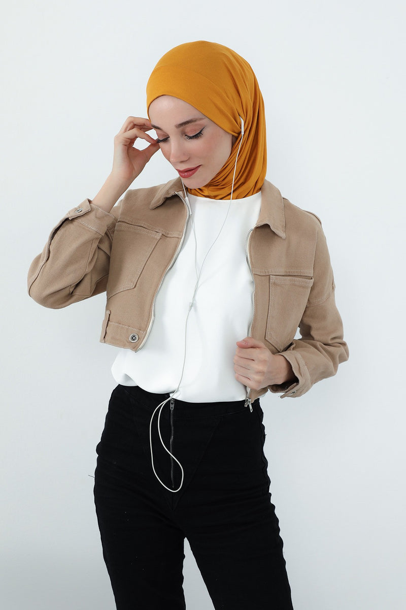 Practical Cotton Bonnet with Built-In Neck Cover and Ear Access, Full-Coverage Hijab Bonnet with Ear Access Points,B-94