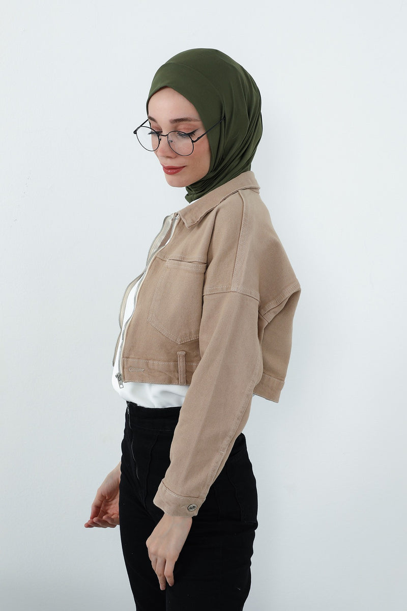 Practical Cotton Bonnet with Built-In Neck Cover and Ear Access, Full-Coverage Hijab Bonnet with Ear Access Points,B-94