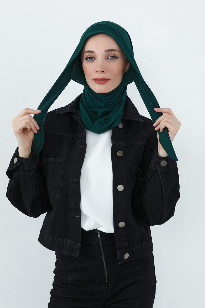 Practical Cotton Bonnet with Built-In Neck Cover and Ear Access, Full-Coverage Hijab Bonnet with Ear Access Points,B-94