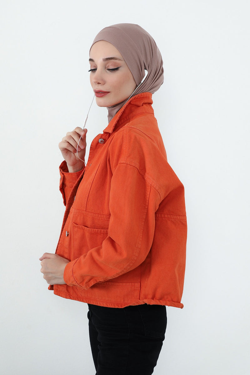 Practical Cotton Bonnet with Built-In Neck Cover and Ear Access, Full-Coverage Hijab Bonnet with Ear Access Points,B-94