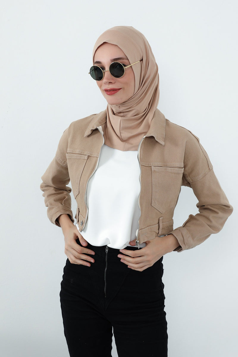 Practical Cotton Bonnet with Built-In Neck Cover and Ear Access, Full-Coverage Hijab Bonnet with Ear Access Points,B-94