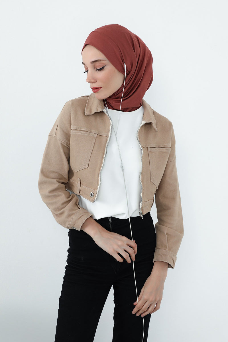 Practical Cotton Bonnet with Built-In Neck Cover and Ear Access, Full-Coverage Hijab Bonnet with Ear Access Points,B-94