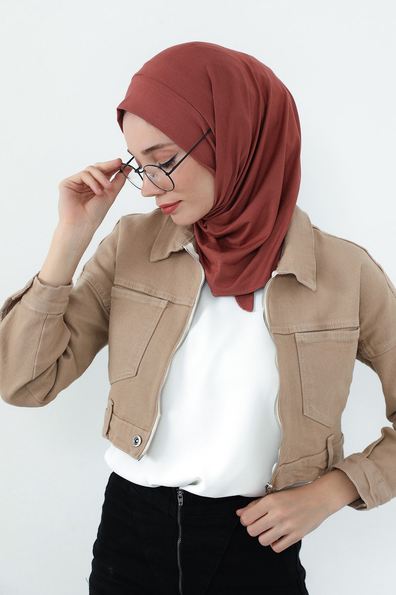 Practical Cotton Bonnet with Built-In Neck Cover and Ear Access, Full-Coverage Hijab Bonnet with Ear Access Points,B-94