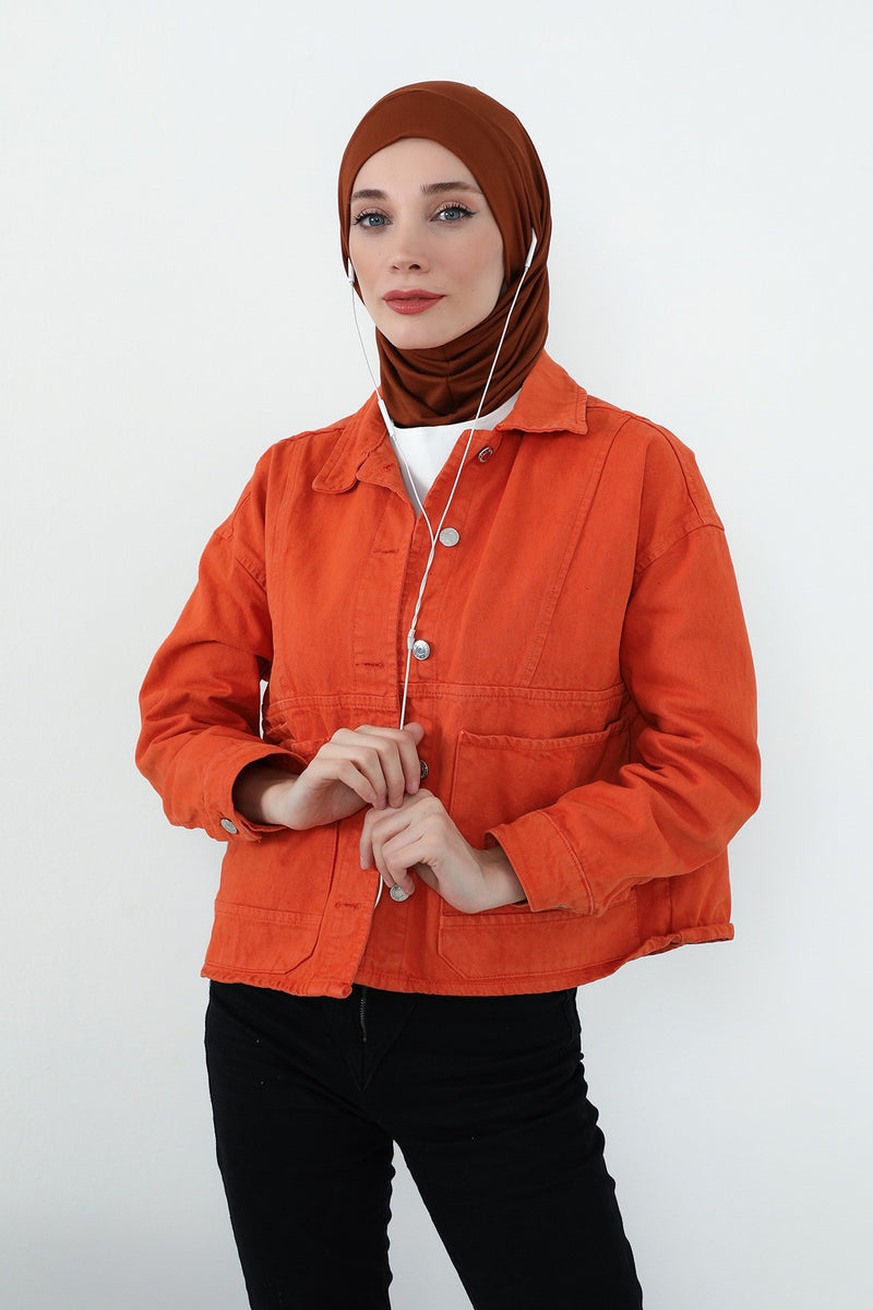 Practical Cotton Bonnet with Built-In Neck Cover and Ear Access, Full-Coverage Hijab Bonnet with Ear Access Points,B-94