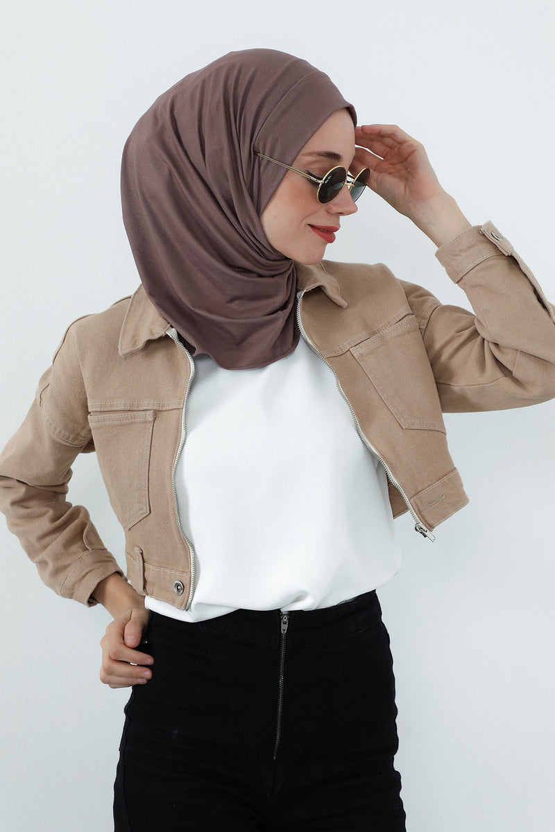 Practical Cotton Bonnet with Built-In Neck Cover and Ear Access, Full-Coverage Hijab Bonnet with Ear Access Points,B-94