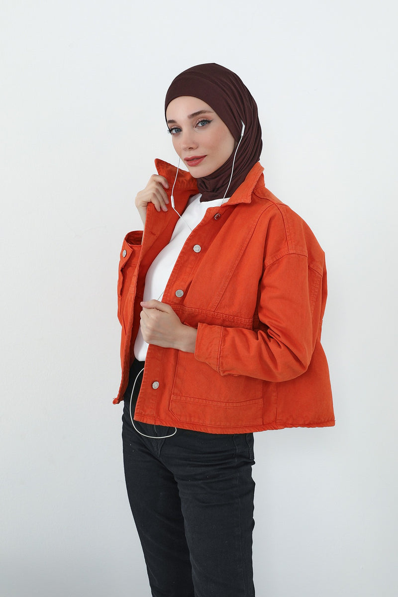 Practical Cotton Bonnet with Built-In Neck Cover and Ear Access, Full-Coverage Hijab Bonnet with Ear Access Points,B-94