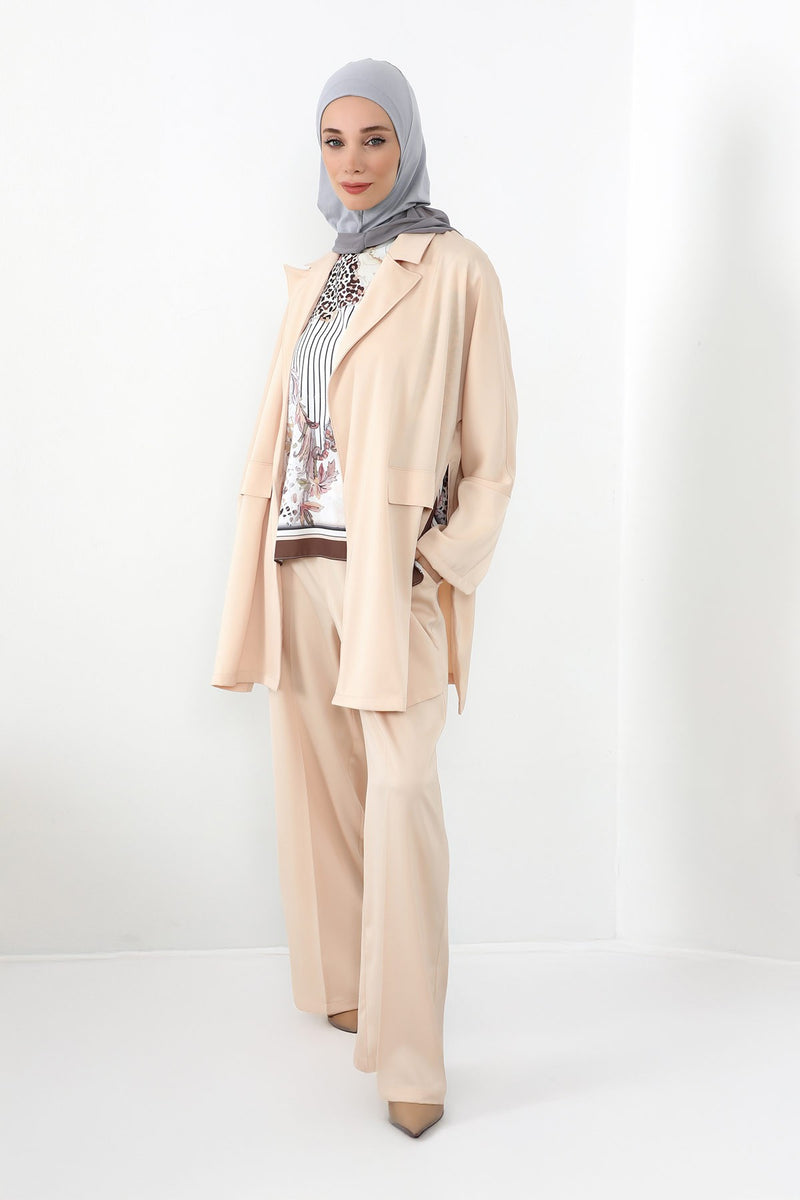 Neck-Covering Jersey Bonnet with Chiffon Hood, Full-Coverage Bonnet with Lightweight Chiffon Hood,B-95