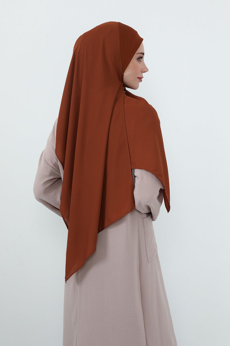 Crepe Practical Shawl with Built-In Cotton Bonnet and Neck Coverage, Practical Crepe Scarf with Integrated Cotton Undercap,PS-55