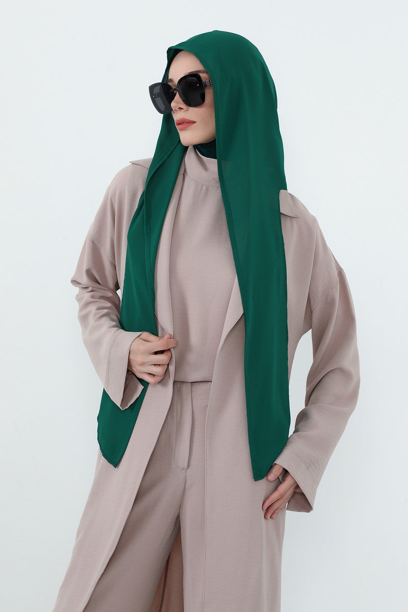 Two Piece Hijab Set Crepe Shawl with Cotton Under Cap Bonnet, Lightweight Modest Scarf and Undercap Combo for Women,PS-56